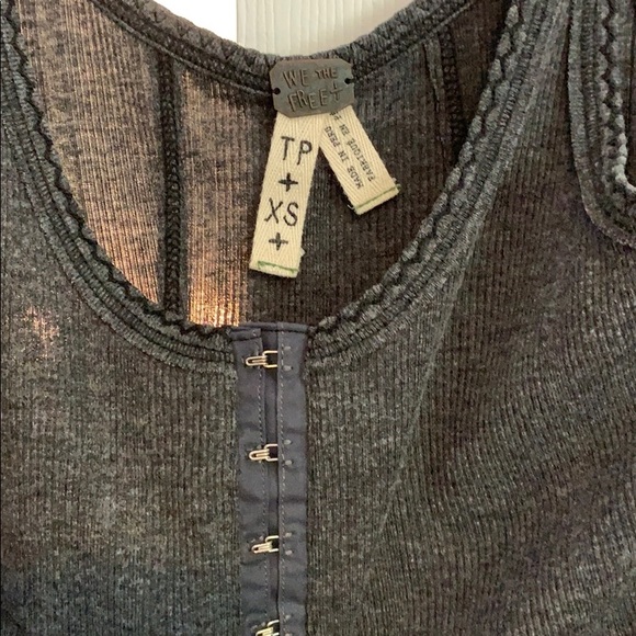 Free people dark gray midi ribbed dress - Picture 4 of 4